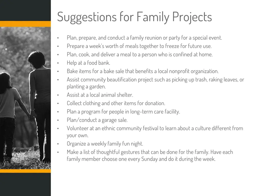 suggestions for family projects