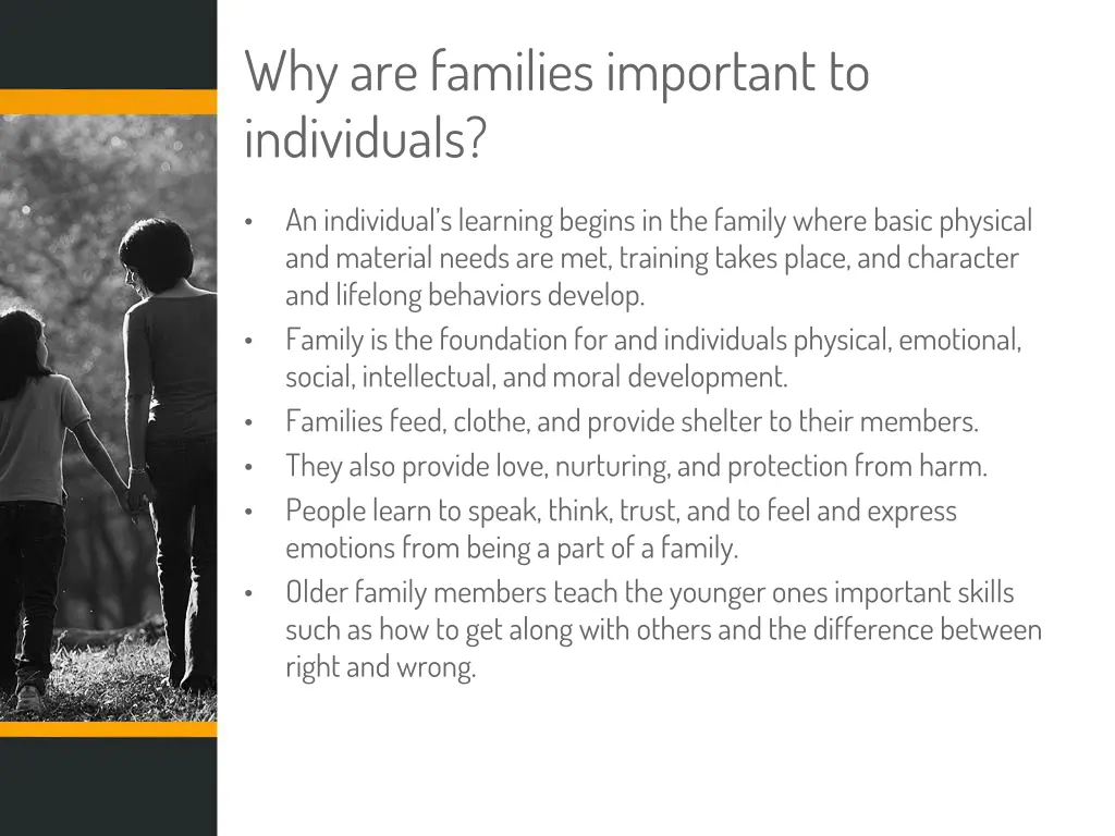 why are families important to individuals