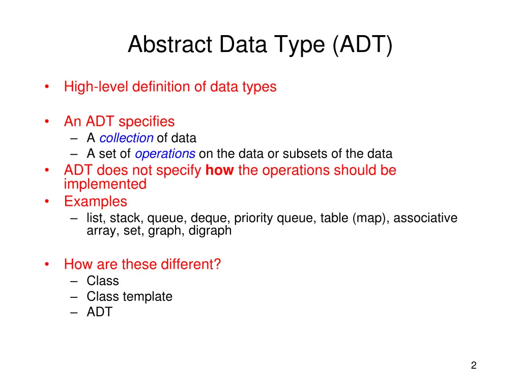abstract data type adt