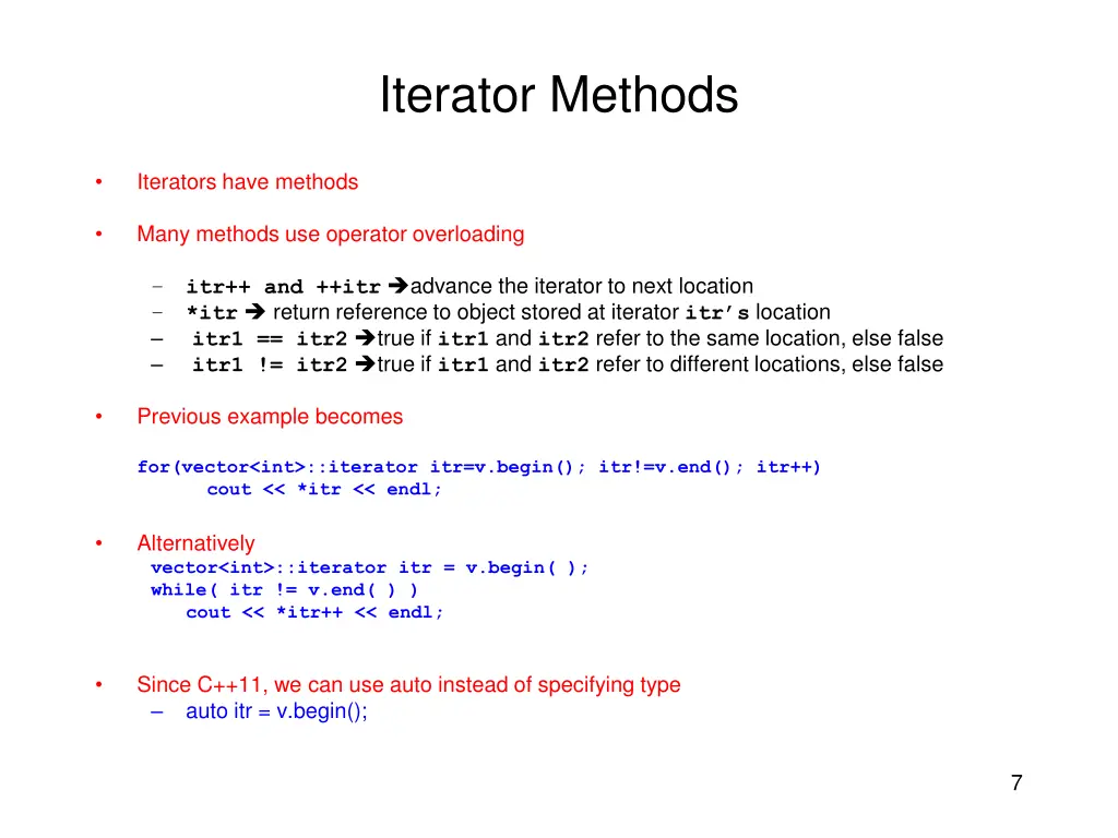 iterator methods