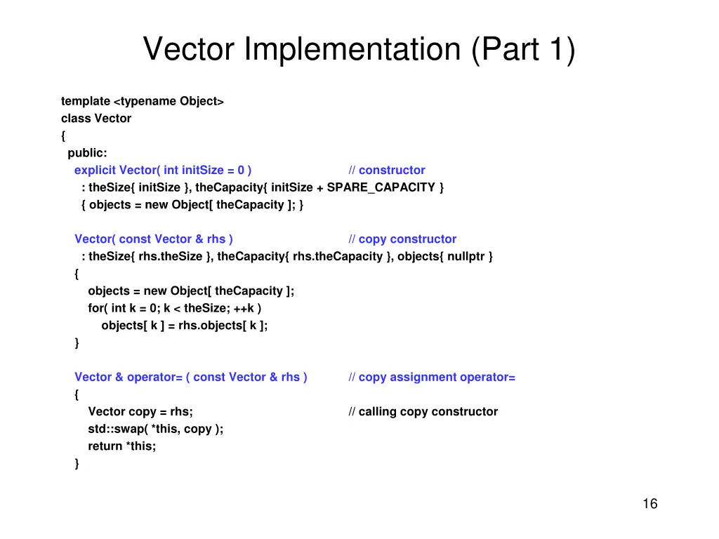 vector implementation part 1
