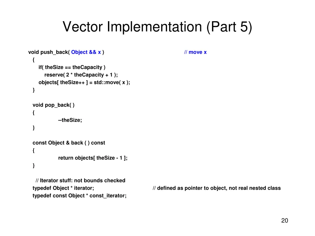 vector implementation part 5