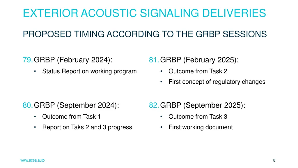 exterior acoustic signaling deliveries