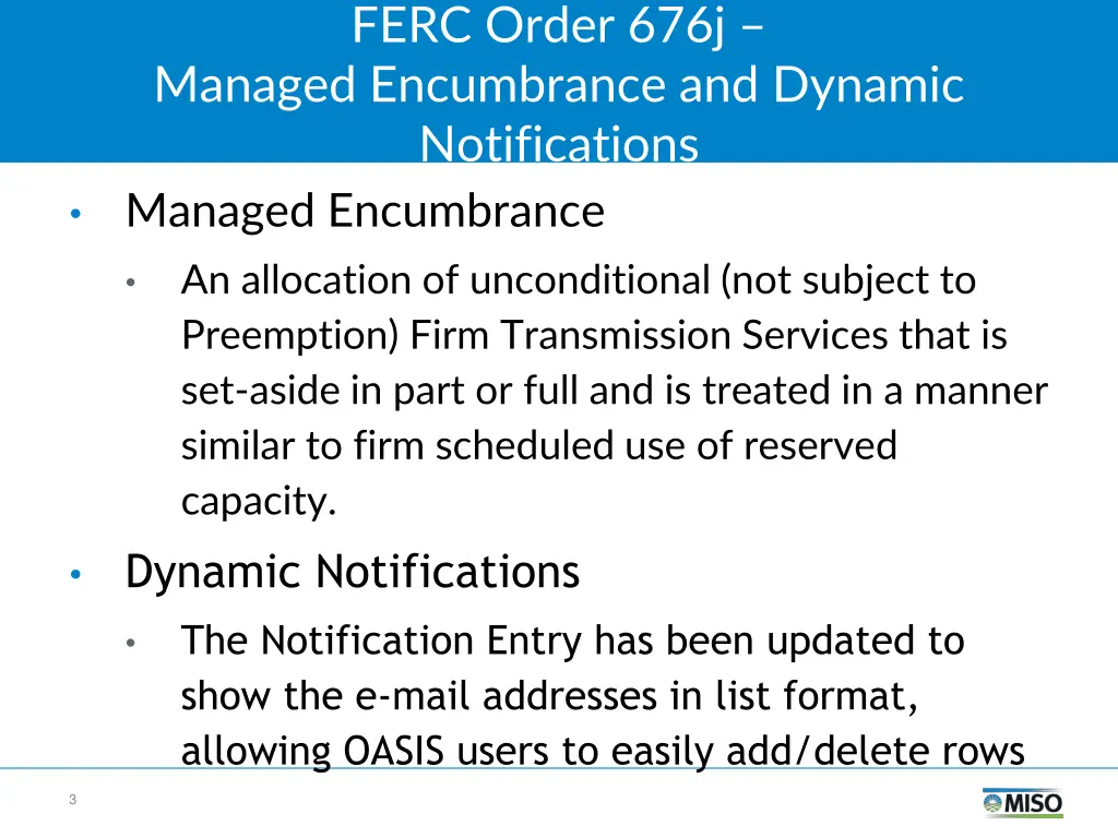 ferc order 676j managed encumbrance and dynamic