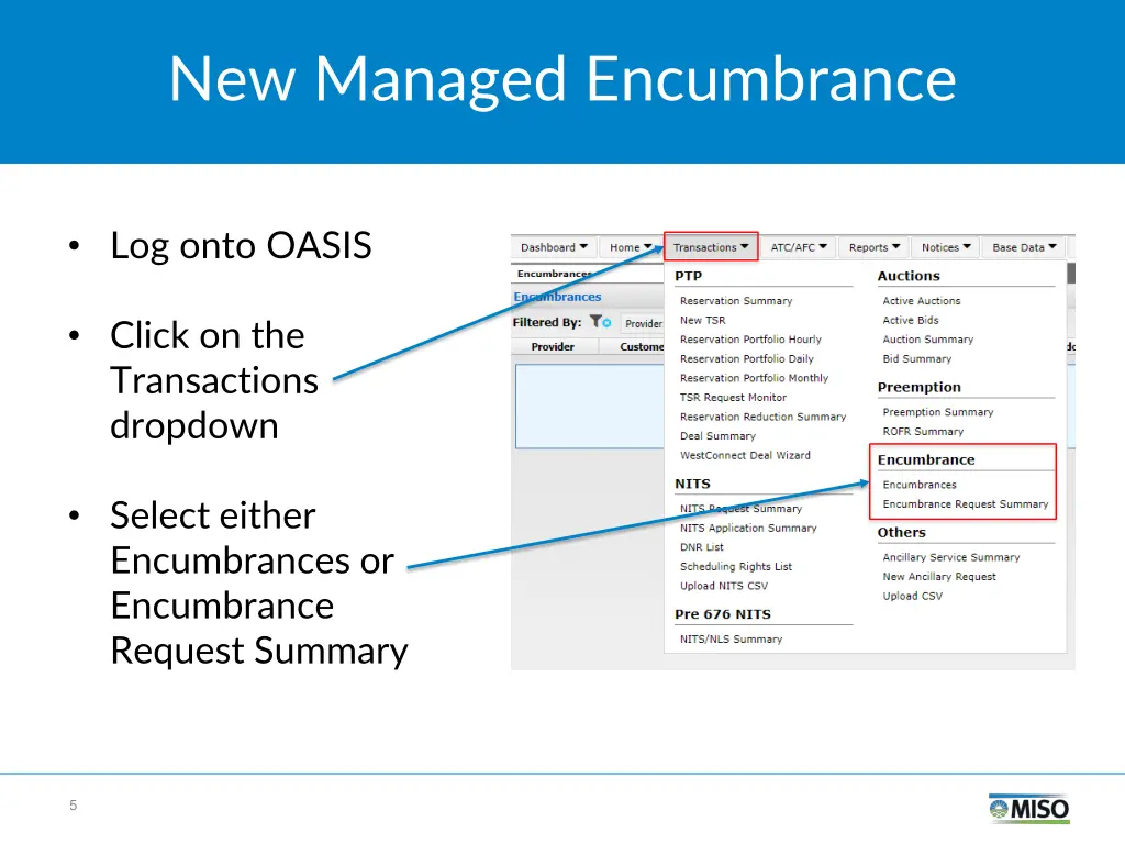 new managed encumbrance