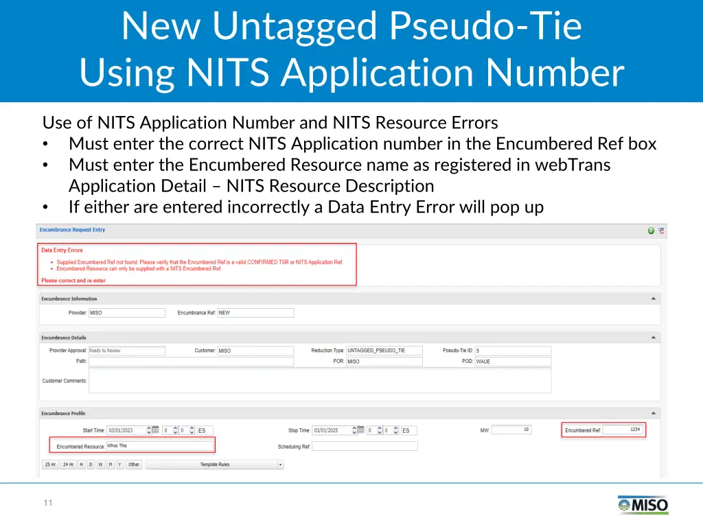 new untagged pseudo tie using nits application 1