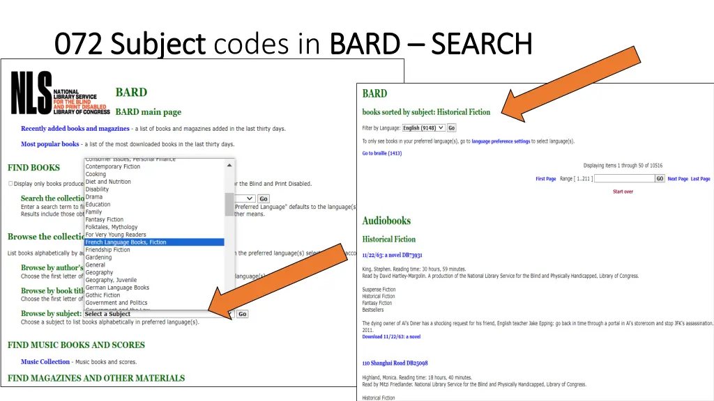 072 subject 072 subject codes in bard