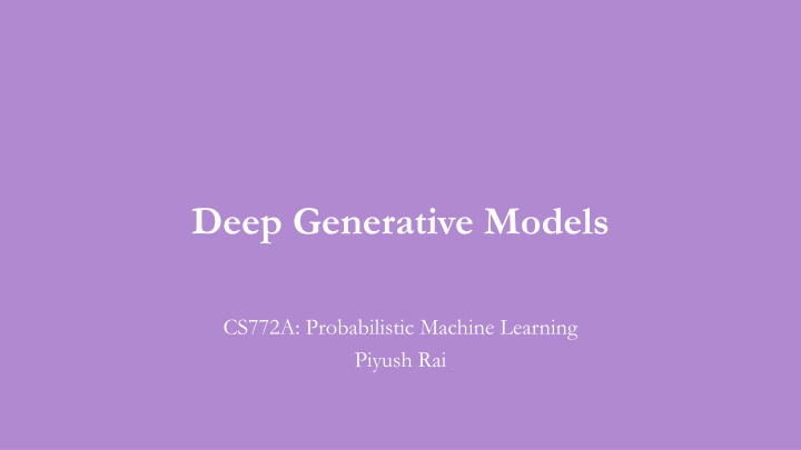 deep generative models