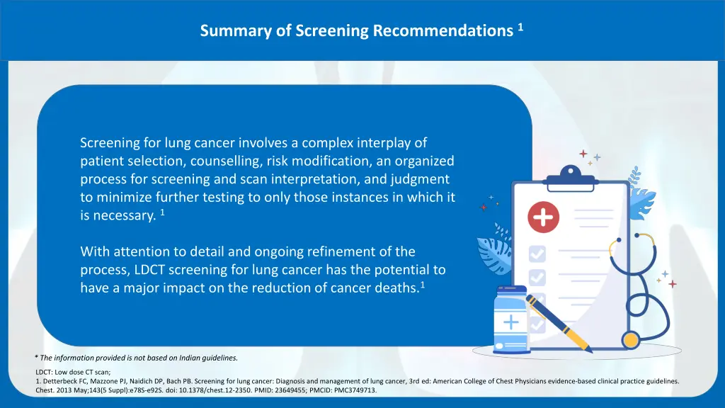 summary of screening recommendations 1 1