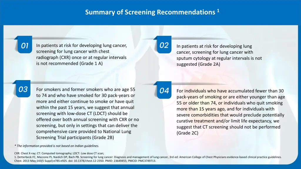 summary of screening recommendations 1