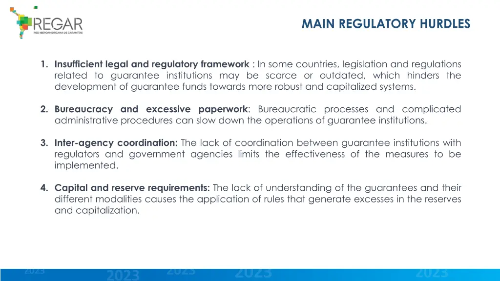 main regulatory hurdles