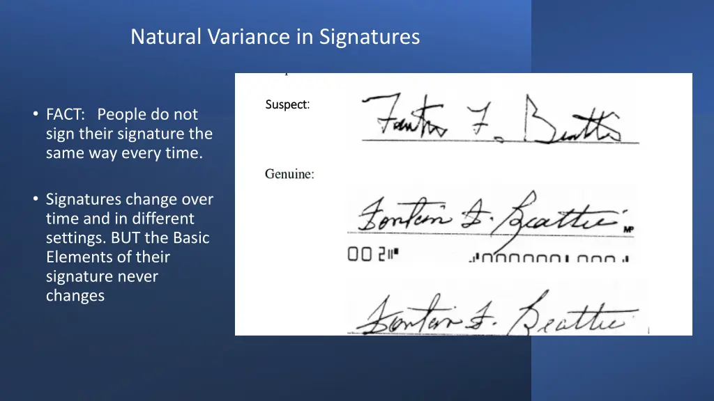 natural variance in signatures