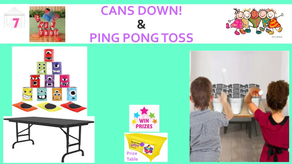 cans down ping pong toss