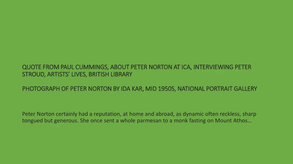 quote from paul cummings about peter norton