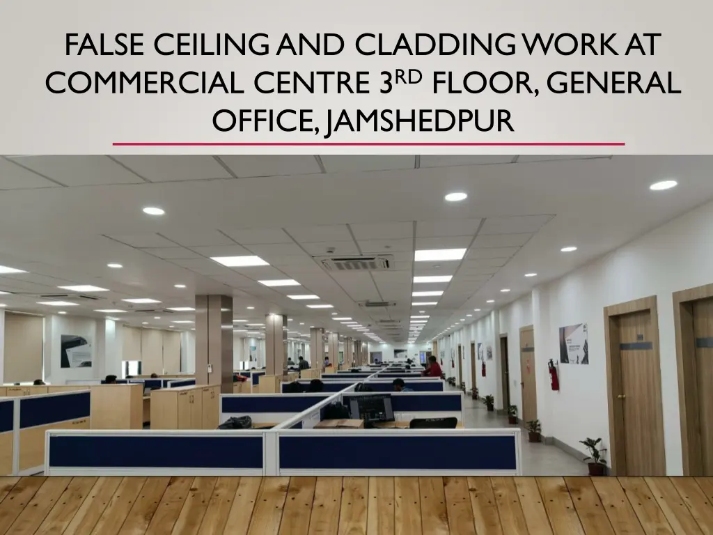false ceiling and cladding work at commercial