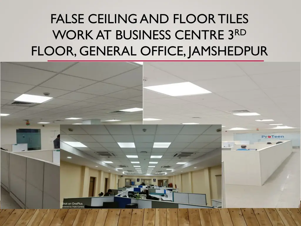 false ceiling and floor tiles work at business