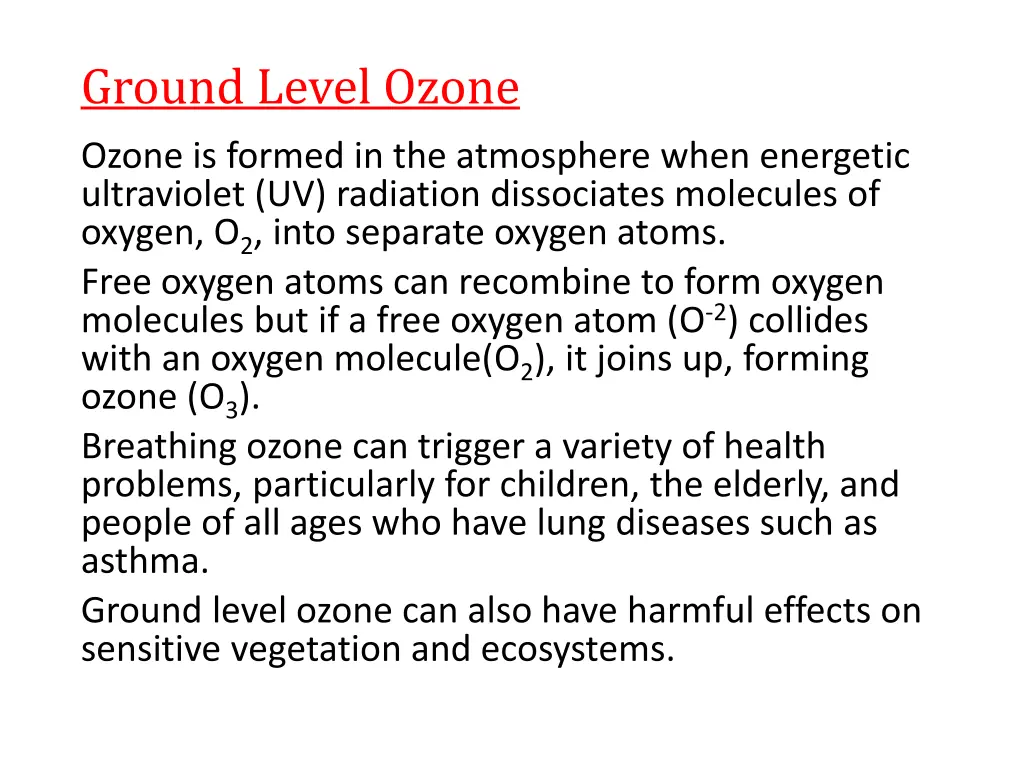 ground level ozone