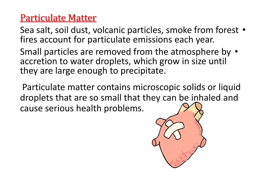 particulate matter sea salt soil dust volcanic