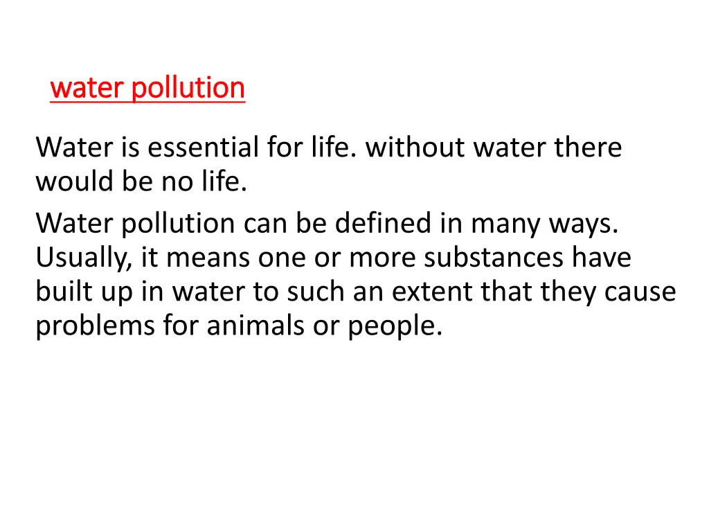 water pollution water pollution