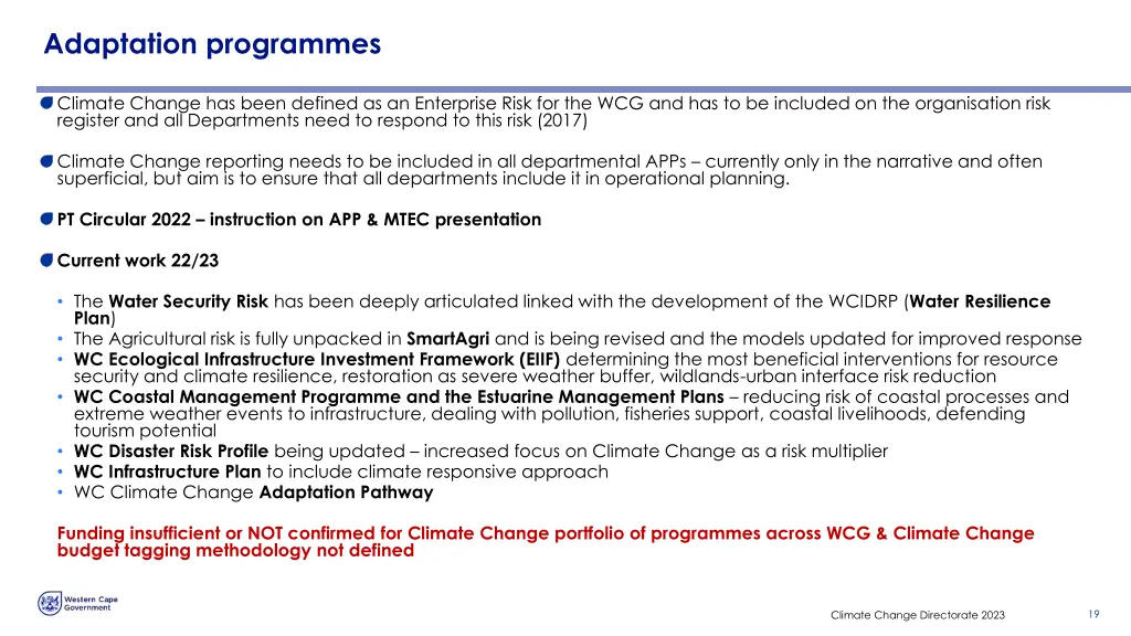 adaptation programmes