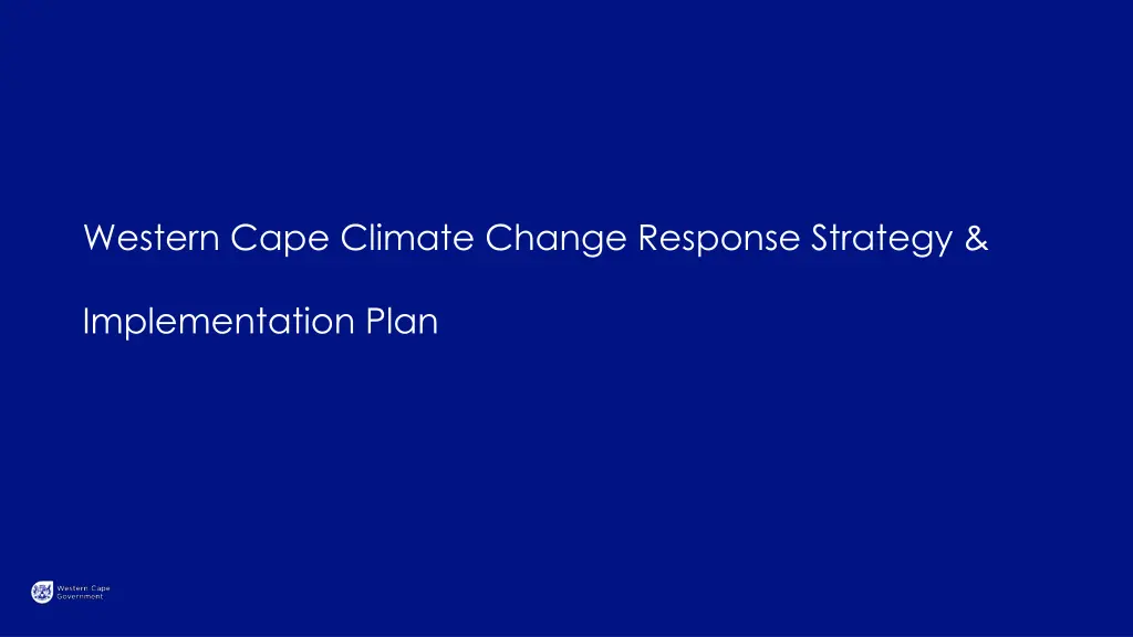 western cape climate change response strategy