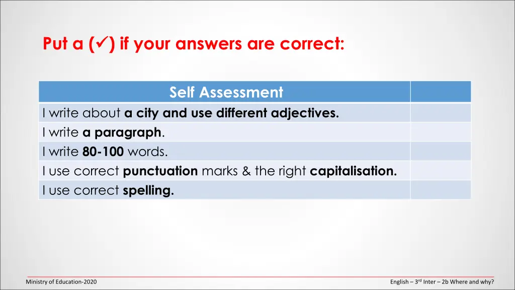 put a if your answers are correct