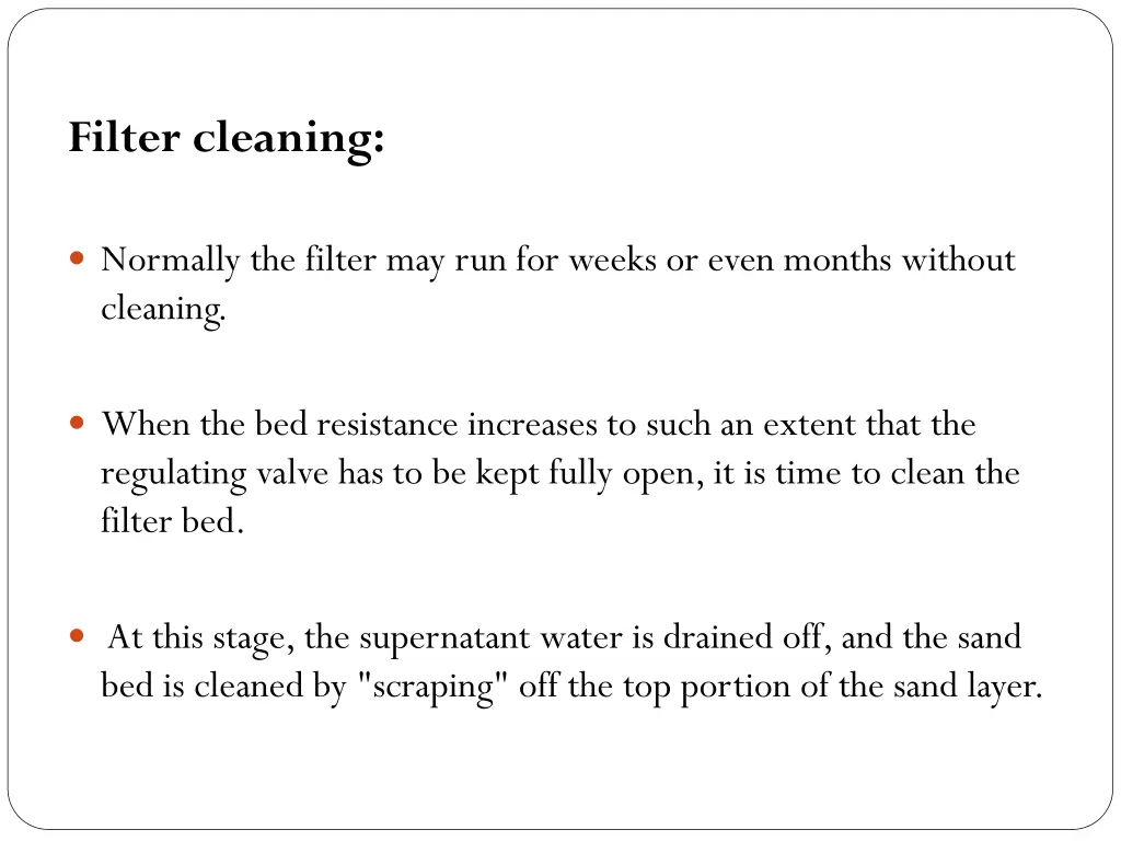 filter cleaning