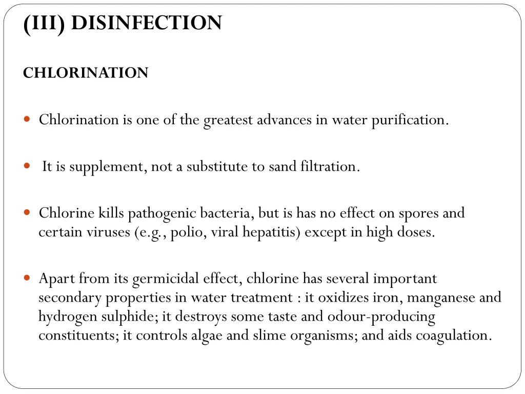 iii disinfection