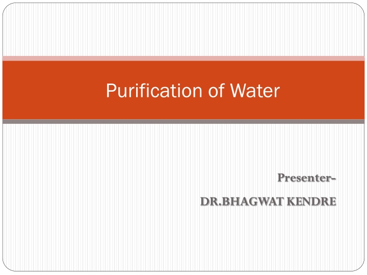 purification of water