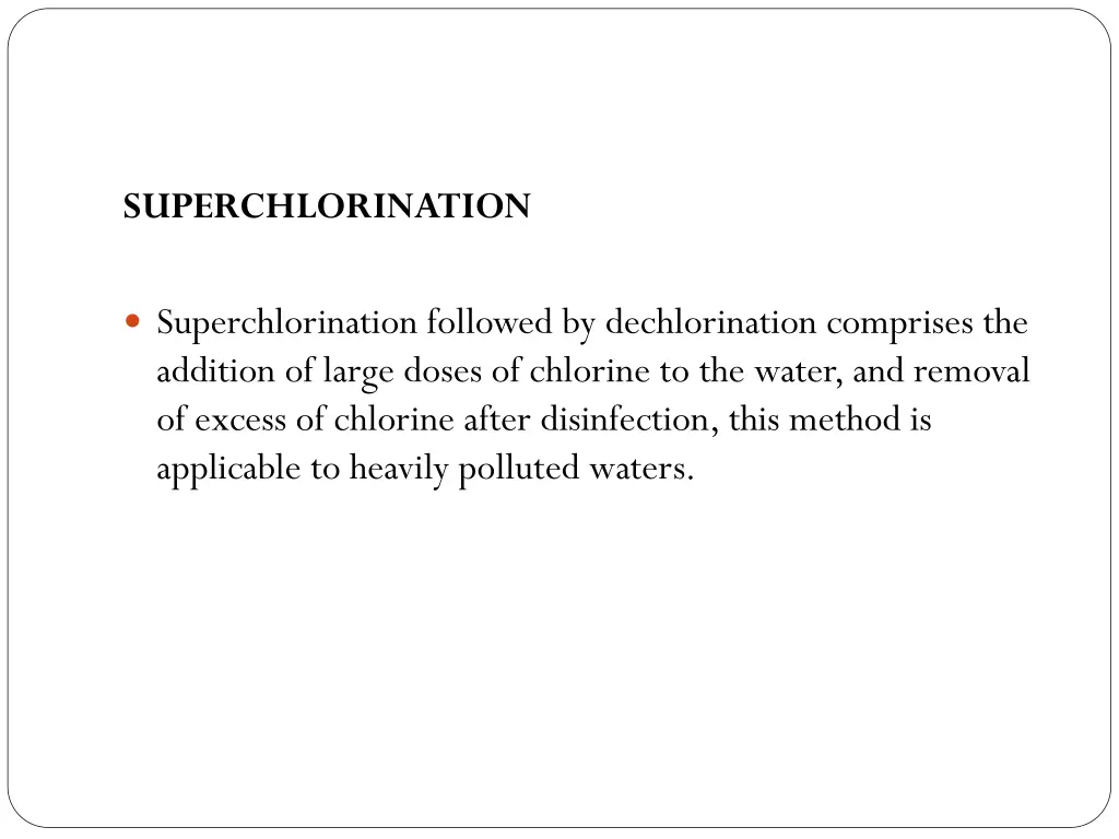 superchlorination