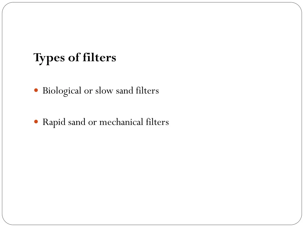 types of filters