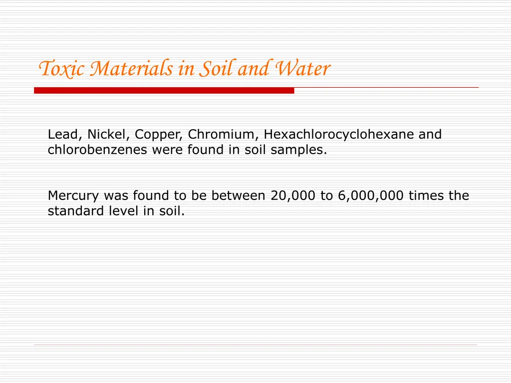 toxic materials in soil and water 2