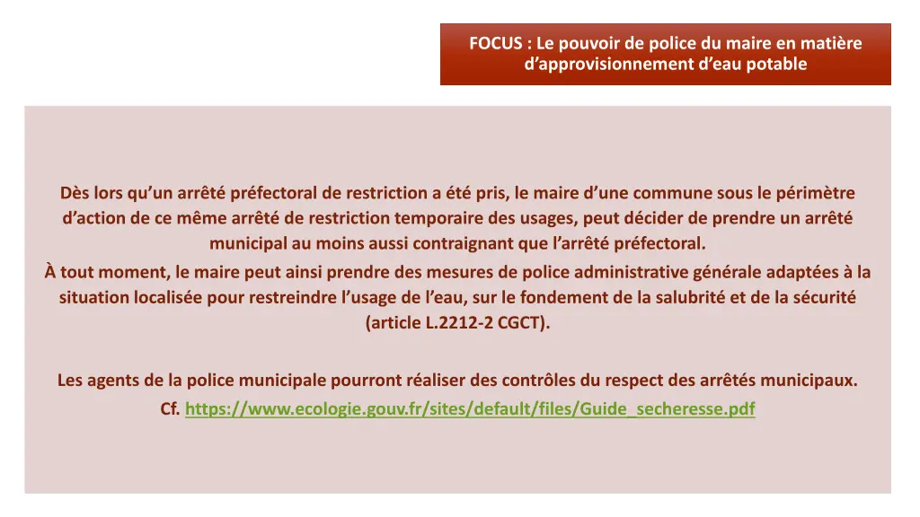 focus le pouvoir de police du maire en mati