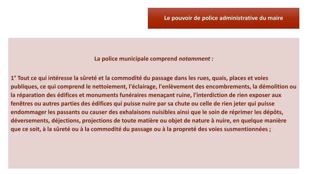 le pouvoir de police administrative du maire 1