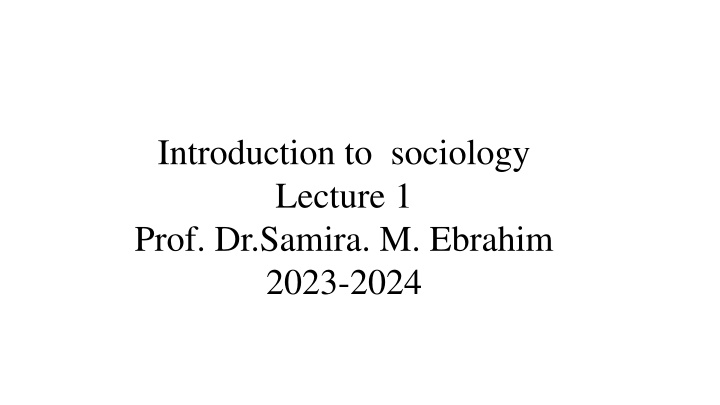 introduction to sociology lecture 1 prof