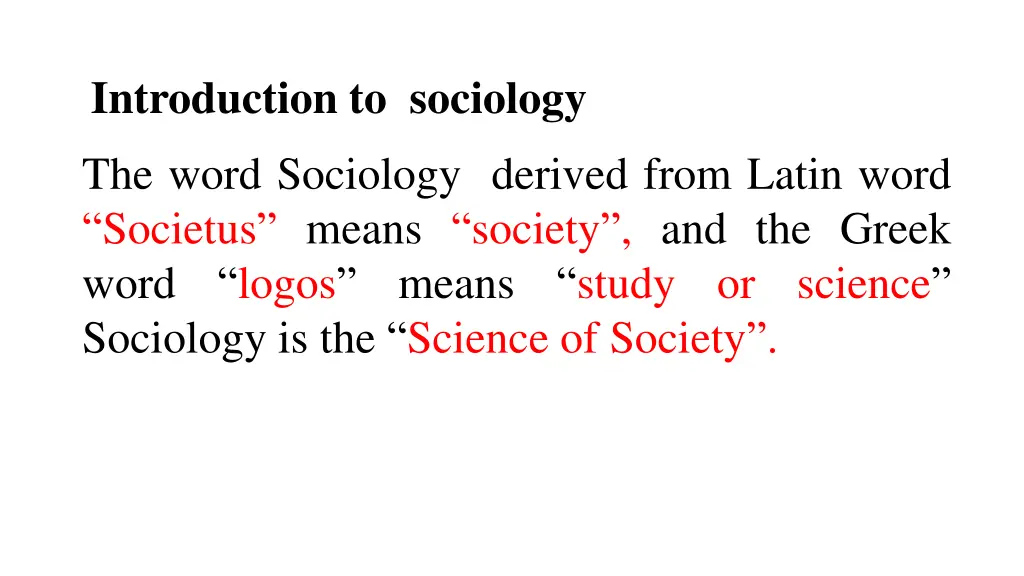 introduction to sociology