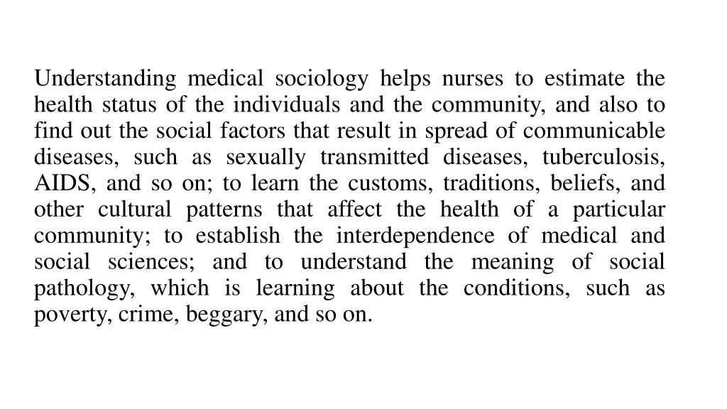 understanding medical sociology helps nurses