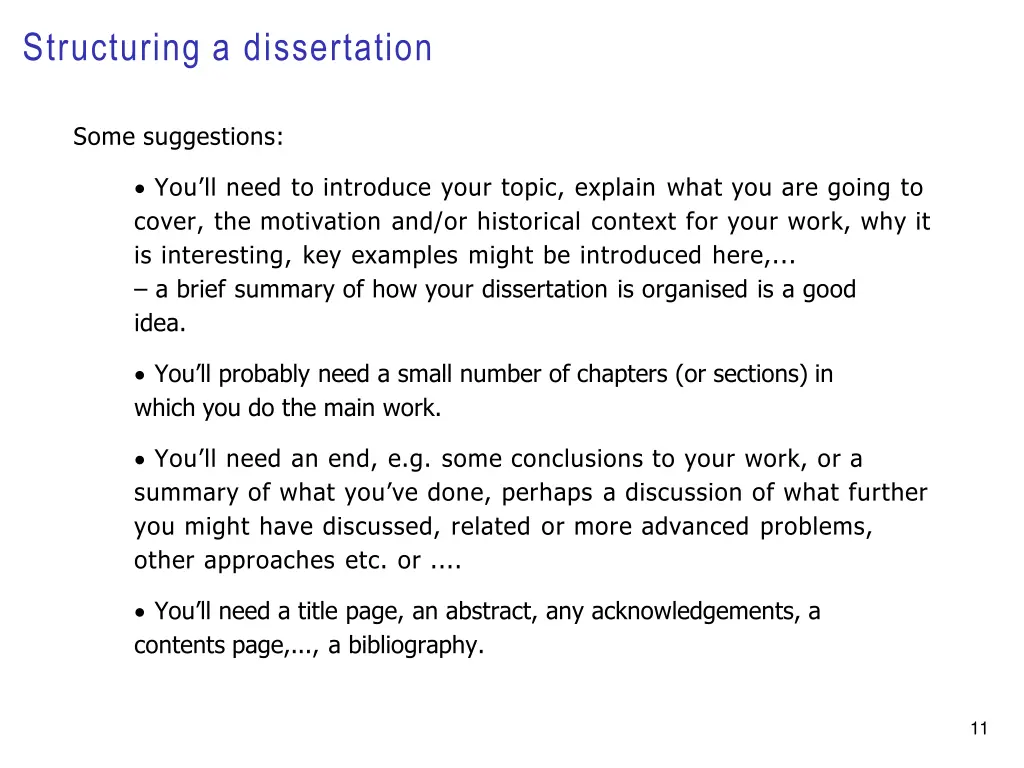structuring a dissertation 1