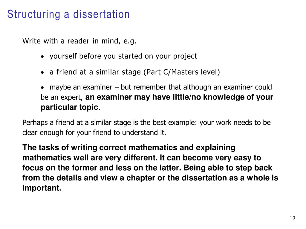 structuring a dissertation