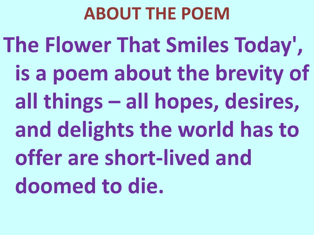 about the poem