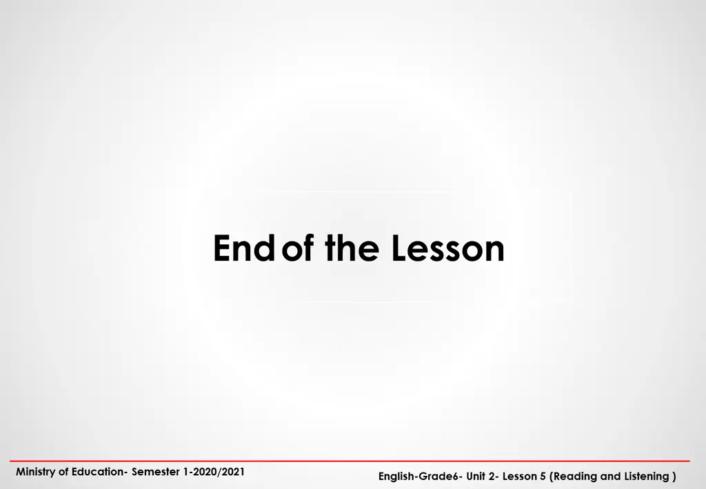 end of the lesson