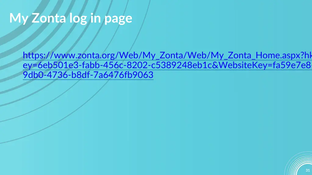 my zonta log in page