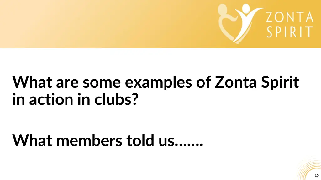 what are some examples of zonta spirit in action