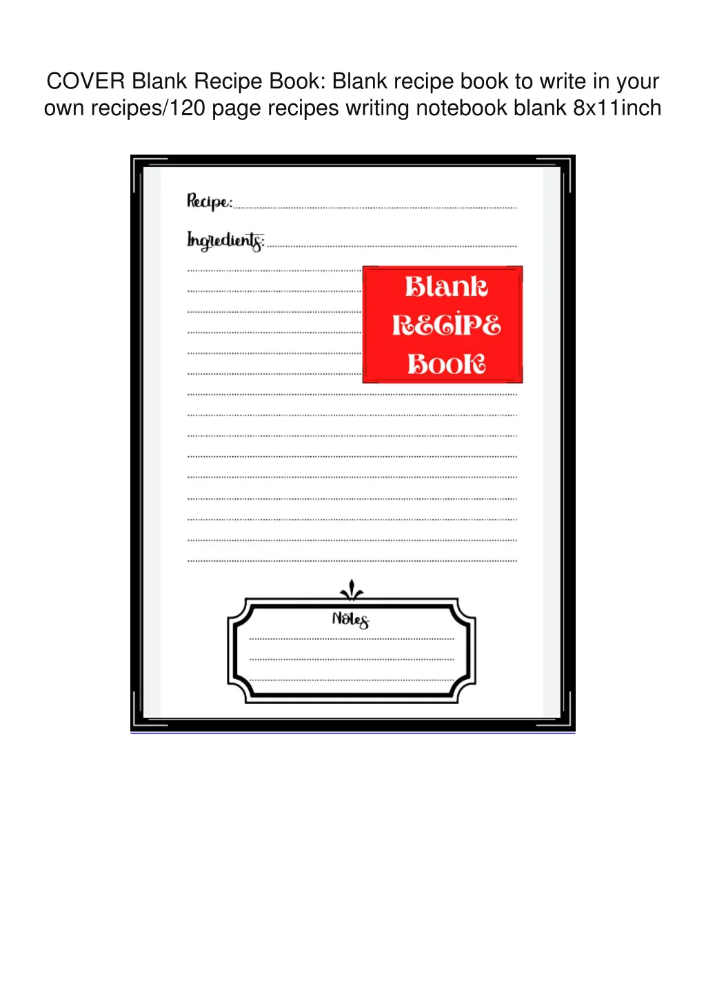 cover blank recipe book blank recipe book