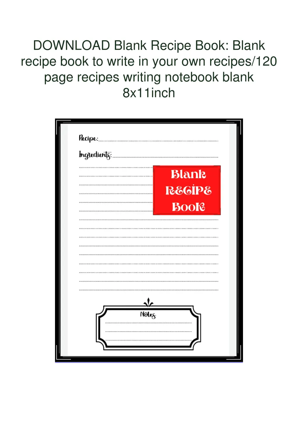 download blank recipe book blank recipe book