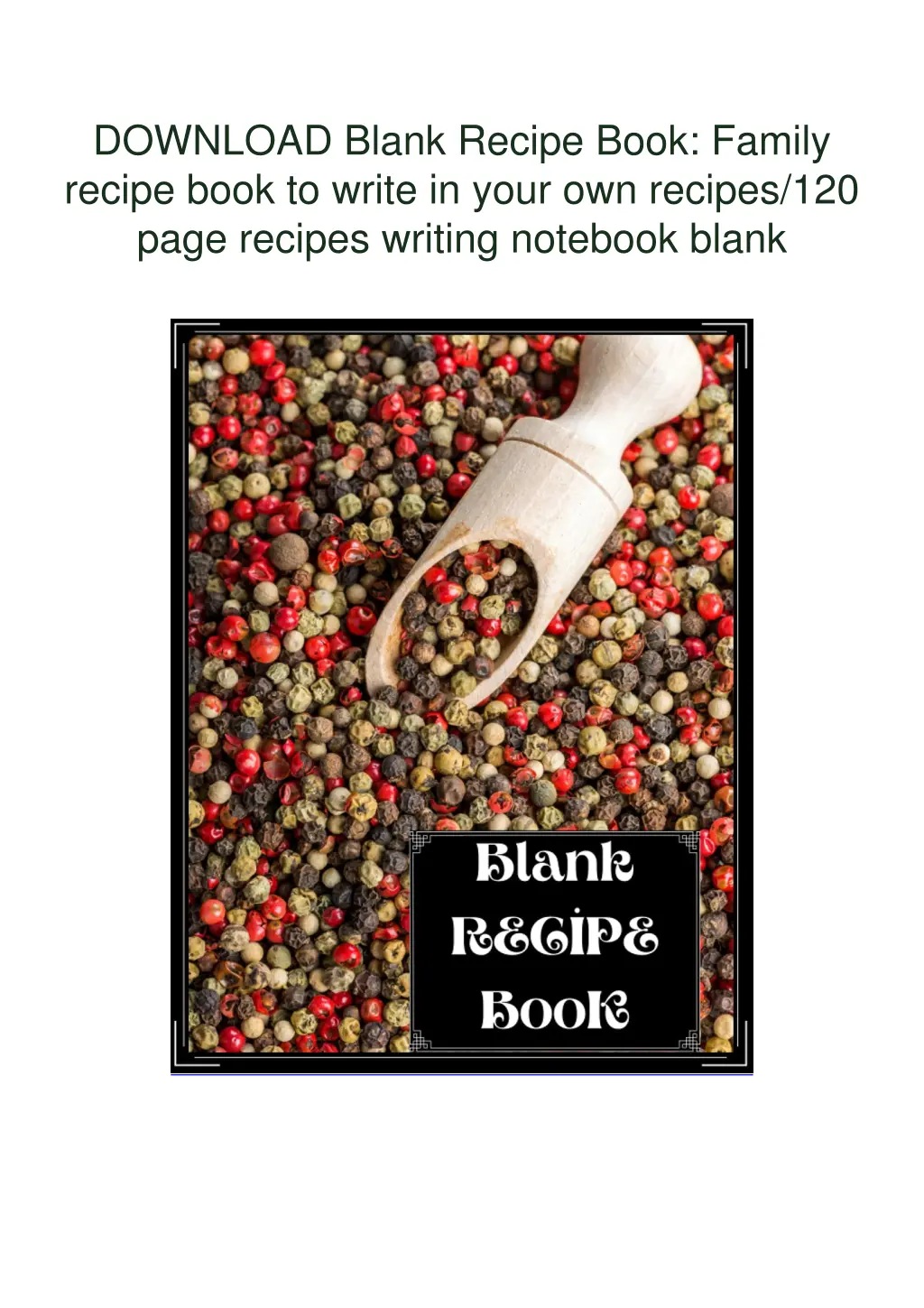 download blank recipe book family recipe book