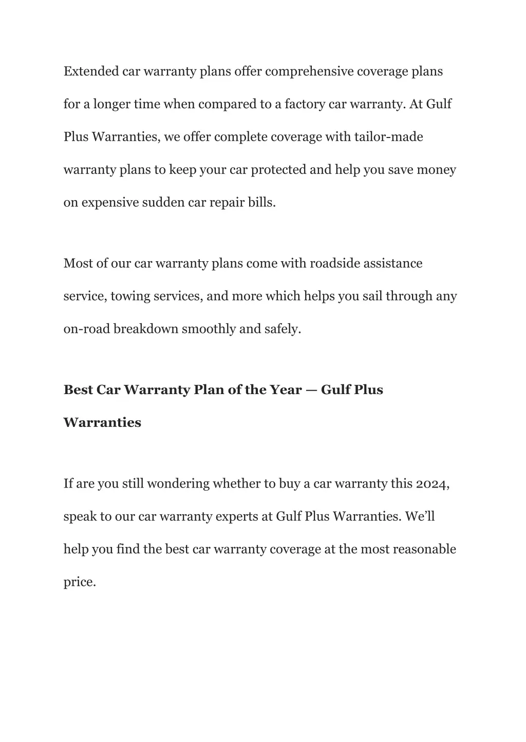 extended car warranty plans offer comprehensive