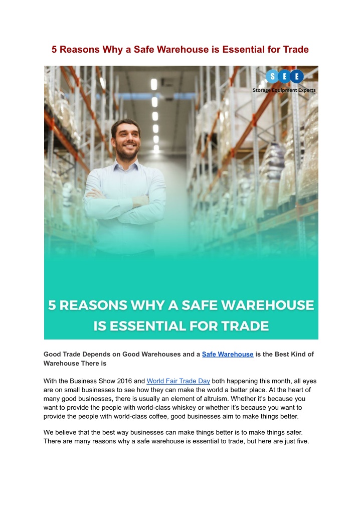 5 reasons why a safe warehouse is essential