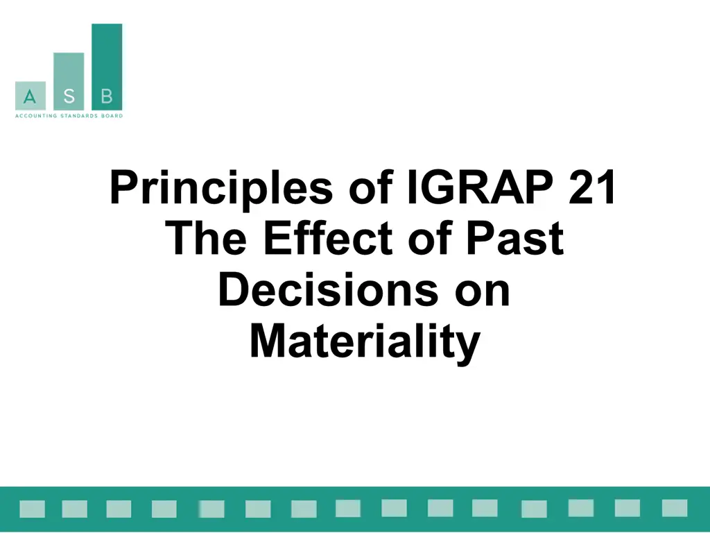 principles of igrap 21 the effect of past