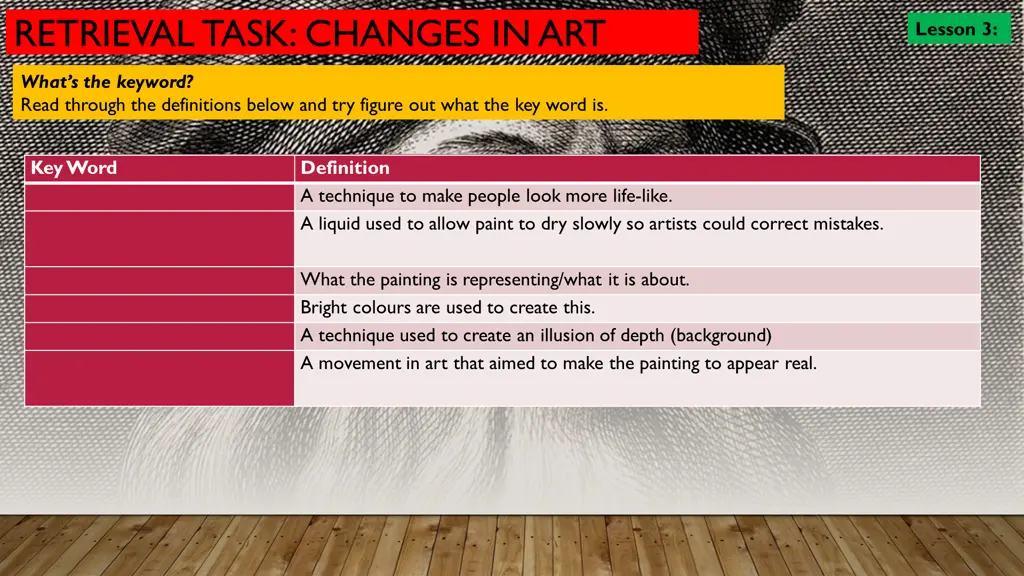 retrieval task changes in art